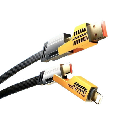 Cáp sạc nhanh đa năng 4in1 C to L, C to C, Usb -C, Usb -L tối đa 65W( hàng chính hãng)