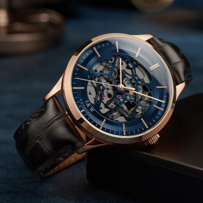 Đồng Hồ Nam I&W Carnival 524G1 Chính Hãng Full Box Chống Nước Kính Chống Xước Dây Da Cao Cấp BH 24T (Máy Cơ Tự Động)