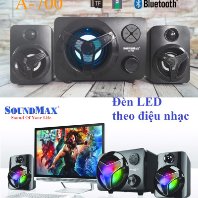 Bộ loa di động 2.1 kết nối AUX / Bluetooth nguồn USB SOUNDMAX A-700 - Hàng chính hãng