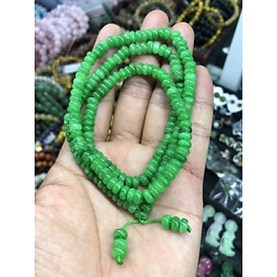 Vòng đeo tay, lắc tay cho nữ phong thủy chuỗi hạt quấn 3 vòng kiểu bánh xe đá ngọc cẩm thạch