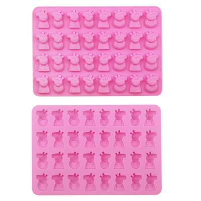 Khuôn silicon làm rau câu, kẹo dẻo chip chip , socola 32 heo con Peppa Cute - Mã số 1118