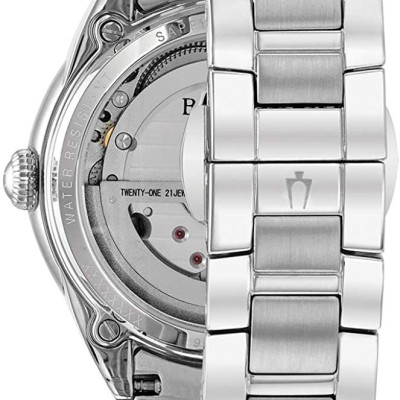 Đồng Hồ Nữ Bulova Đính Kim Cương Dây Thép Không Gỉ 96P181 - Mặt Xà Cừ (Sapphire)
