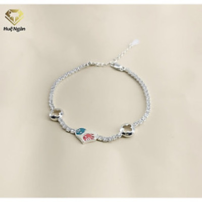 Lắc tay bạc 925 Huệ Ngân - Trái Tim Thủy Chung X16