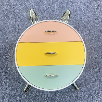 Kệ Đựng Mỹ Phẩm 3 Ngăn Hộp Đựng Phụ Kiện Bông Tai Hình Tai Thỏ Đa Năng Tiện Lợi