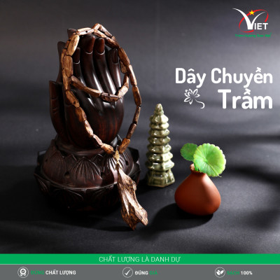 Dây Chuyền Trầm Hương Thiên Nhiên Kiểu Mộc Thô Độc Đáo