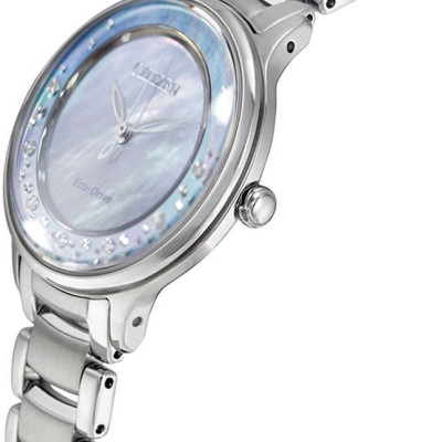 Đồng Hồ Nữ Citizen Đính Kim Cương Dây Thép Không Gỉ EM0380-65D - Mặt Xà Cừ (Sapphire)