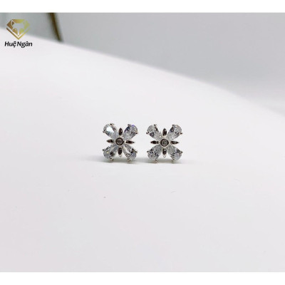 Bông tai bạc Ý 925 Huệ Ngân - Cỏ bốn lá may mắn RYE141078