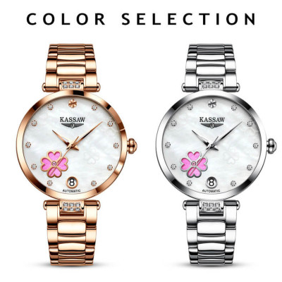 Đồng hồ nữ chính hãng KASSAW K982-2 ,Fullbox, Kính sapphire ,chống xước,chống nước,mặt trắng vỏ trắng, thép không gỉ 316L, Mới 100%,Bảo hành 24 tháng,thiết kế đơn giản,trẻ trung và sang trọng