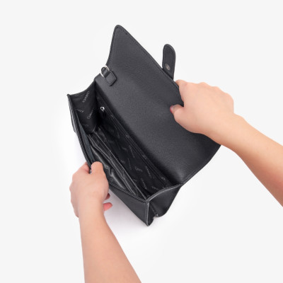 Clutch Nam Hàng Hiệu Ví Da Cầm Tay GENCE HT10 Da Bò Cao Cấp Màu Đen