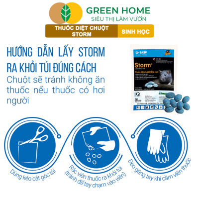 Thuốc Diệt Chuột Greenhome, Storm, Sinh Học Thế Hệ Mới, Tận Gốc, Cả Tổ, An Toàn Với Người, Vật Nuôi