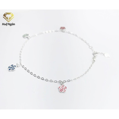 Lắc chân bạc Ý 925 Huệ Ngân -Hoa Hông Tình Yêu JL008