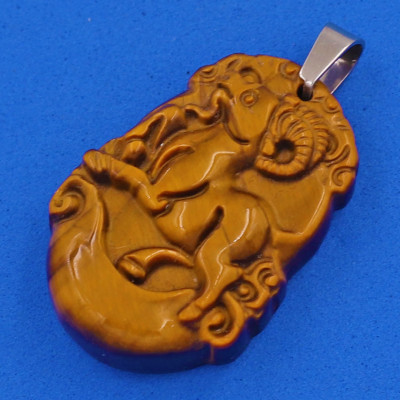 Mặt dây chuyền tuổi Mùi đá mắt hổ 3.6cm - Mặt size nhỏ