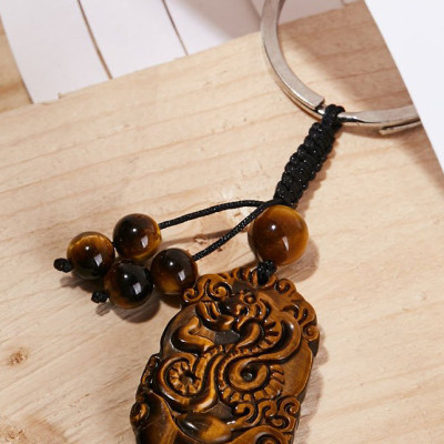 Móc khóa đá mắt hổ tuổi Tỵ Ngọc Quý Gemstones