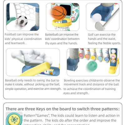 BAOLI - 1908C- Bộ Đồ Chơi Vận Động 3 trong 1