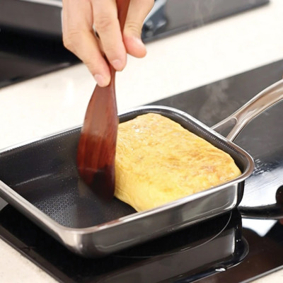 [Hàng chính hãng-iMat hybrid] Chảo chiên  trứng vuông 15cm iMat Hybrid, chống dính gốm Ceramic đen 