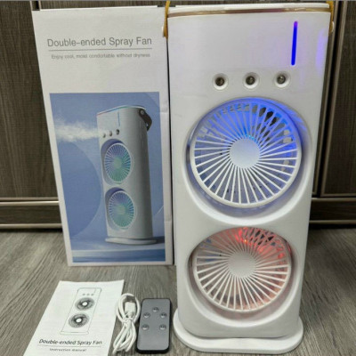 Quạt điều hòa tích điện phun sương để bàn 2 tầng xoay tự động 360 độ dung lượng pin 6000MAH cao cấp