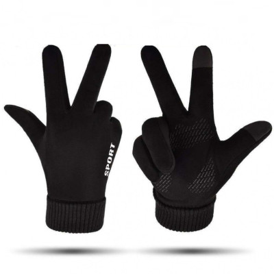 Găng tay mùa đông nam cảm ứng điện thoại lót nỉ lông giữ ấm form ôm tay thời trang cao cấp BTN56