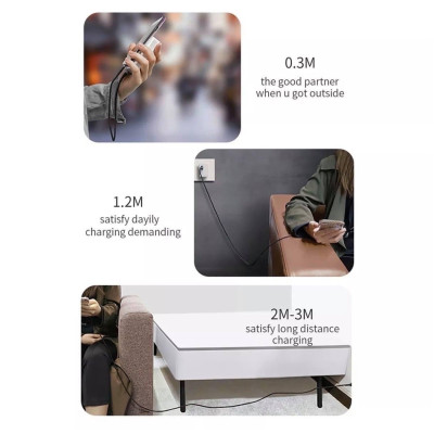 Cáp Dữ Liệu WiWu Platinum Cable PT02 USB - Type-C Dây Lõi Đồng Dày Dặn, Chống Nhiễu Hiệu Quả - Hàng Chính Hãng