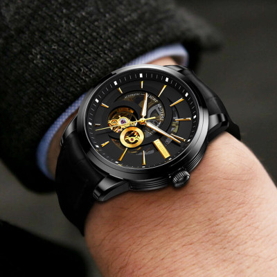 Đồng hồ nam chính hãng Lobinni L5015-1 ,Kính sapphire chống xước,Chống nước 50m,bảo hành 24 tháng,Máy cơ(Automatic,dây da đen xịn,máy lộ cơ