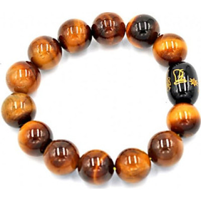 Vòng tay chuỗi hạt đá mắt hổ 14 ly Thái tuế phù DTTD28