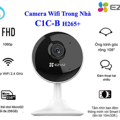 Camera wifi trong nhà Ezviz C1C-B 2MP đàm thoại 2 chiều - Hàng chính hãng