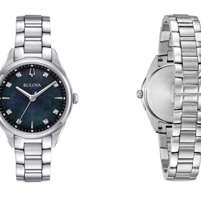 Đồng Hồ Nữ Bulova Đính Kim Cương Dây Thép Không Gỉ 96P198 - Mặt Xà Cừ