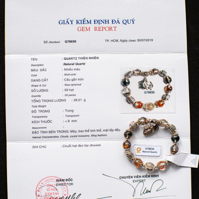 Vòng phong thủy Thạch anh ưu linh cảnh thiên nhiên AAAA VT062