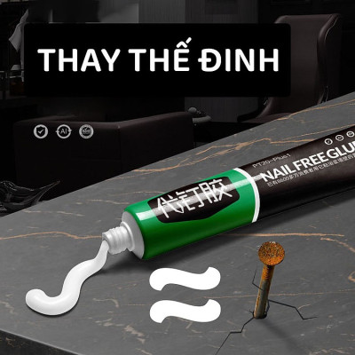 Keo Dán Đa Năng, Keo Siêu Dính, Dán chắc như đóng đinh NOMORE NAIL Tuýp 60g Keo Siêu Dính Công Nghệ Nhật Bản No More Nail Tuýp 60g Keo Siêu Dán Tường Dán Giày Gỗ Thuỷ Tinh Đa Năng Chống Thấm Nước