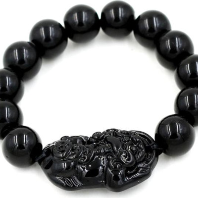 Vòng tay chuỗi hạt Tỳ hưu thạch anh Đen 14 ly