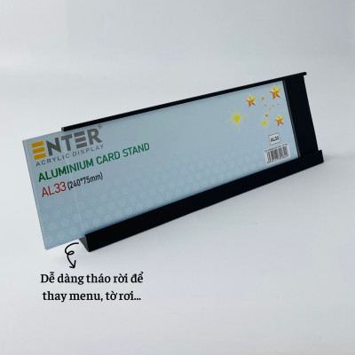 Bảng thông tin để bàn nhôm Enter AL33 240x75mm, Biển chức danh, Bảng tên để bàn, Kệ chức vụ