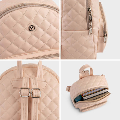 Balo Yuumy ( Thời trang nữ họa tiết hình thoi cỡ trung - Balo da Seasand YBA93 )