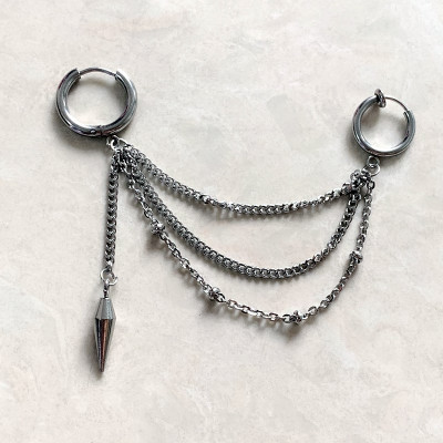 Khuyên tai bông tai một đầu xỏ lỗ một đầu kẹp vành unisex cực hot