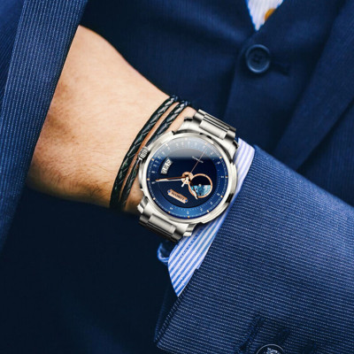 Đồng hồ nam chính hãng LOBINNI L17511-1 Kính chống xước,chống nước 50M,bảo hành 24 tháng,máy cơ Automatic,dây kim loại thép không gỉ 316L,thiết kế đơn giản dễ đeo