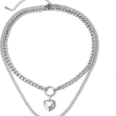 Vòng cổ nam nữ 2 lớp thép cool ngầu