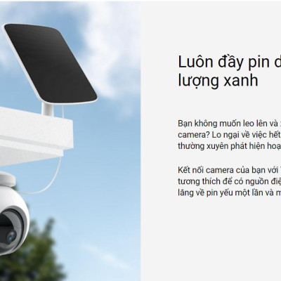 Camera WIFI Ngoài Trời EZVIZ CB8 3MP-2K Pin Sạc Kèm Tấm Pin NLMT - Hàng chính hãng