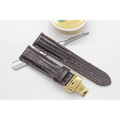 Dây Da Kỳ Đà,Dây Da Đồng Hồ May Tay Handmade Kèm Khóa Bướm Gập.BH 6 Tháng,(Sản Phẩm Gồm Tool Tháo, Chôt, Khóa)