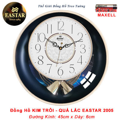 Đồng Hồ Treo Tường QUẢ LẮC - MÁY KIM TRÔI EASTAR Cao Cấp - Décor Trang Trí Nhà – Tặng 2 Pin Maxell – Bảo Hành 2 Năm