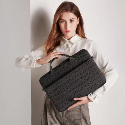 Túi Wiwu Cosmo Slim Case Dành Cho Laptop, Ultrabook Họa Tiết Khắc Nổi Chữ Cái Alphabet Cực Độc Đáo - Hàng Chính Hãng