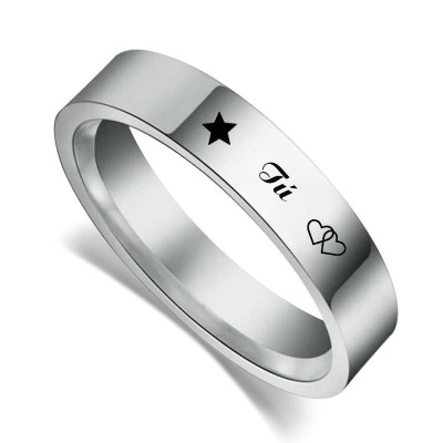 Nhẫn khắc tên riêng theo yêu cầu Titan không gỉ, điền tên cần khắc ở phần thêm ghi chú