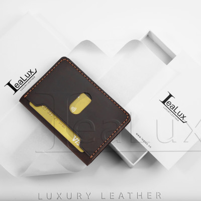 Ví Da Nam Nữ Đựng Thẻ LEALUX Mini Handmade 1