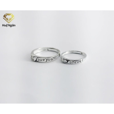 Nhẫn đôi bạc Ý 925 Huệ Ngân I LOVE YOU FOREVER RR1151