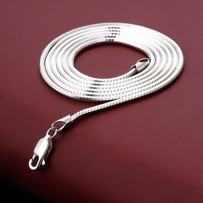 Dây Chuyền Nam Bạc Nguyên Chất S99 Kiểu Sợi Dây Mì Bền Đẹp Dài 55cm-56cm DBN069 Bạc Hiểu Minh