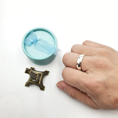 Nhẫn Nam Bạc - Kiểu Trơn Đơn Giản Bản To - BẠC HIỂU MINH NA035XL