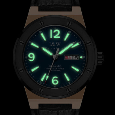 Đồng Hồ Nam I&W Carnival 589G1 Full Box Chống Nước Kính Chống Xước Dây Da Cao Cấp BH 24T (Máy Cơ Tự Động)