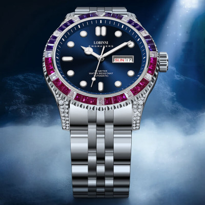 Đồng hồ nam chính hãng LOBINNI L19036-1,Kính Sapphire,chống xước,chống nước 50M,BH 24 tháng,máy cơ(Automatic)