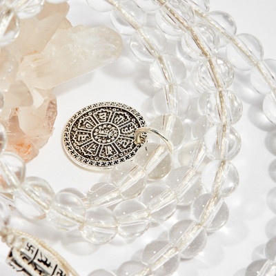 Vòng chuỗi hạt đeo tay 108 viên đá thạch anh trắng 6mm mệnh thủy , kim - Ngọc Quý Gemstones