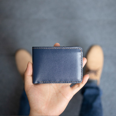 Ví da nam, bóp da nam mini Bụi Leather V115 - Da bò Nappa cao cấp - Bảo hành 12 tháng