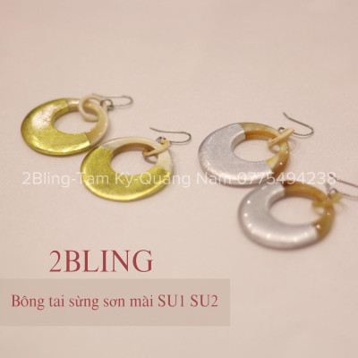 Bông tai sừng kết hợp sơn mài 2BLING thời trang SU12