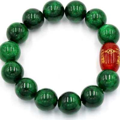 Vòng tay chuỗi hạt cẩm thạch đông ninh 14 ly Thái tuế phù DTTH26