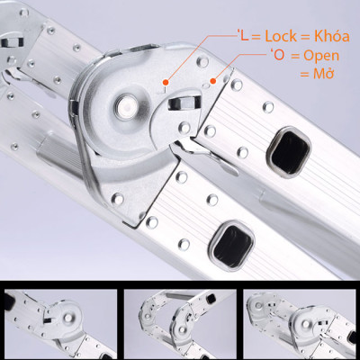 Thang nhôm gấp 4 khúc Nikita Nik54 chân thẳng